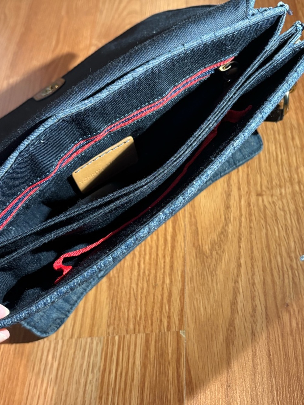 Tommy Hilfiger Denim Shoulder Bag with Red and Blue Strap Y2K - Picture 9 of 12